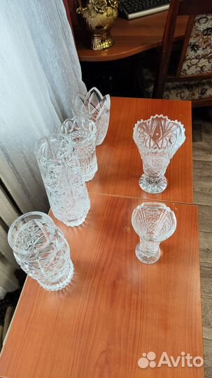 Ваза для цветов хрустальная