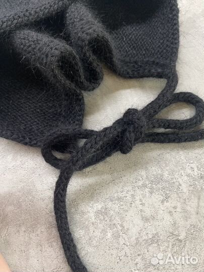 Чепчик женский с ушками, пушистый