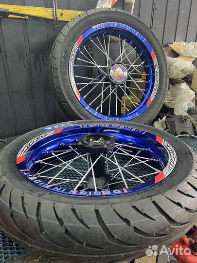 Колеса питбайк мотард ride it 14/14 широкие