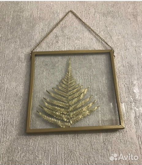 Интерьерное Панно «Папоротник» в стеклянной рамке