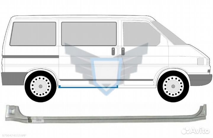 Порог сдвижной двери VW Transporter T4 (Potrykus)