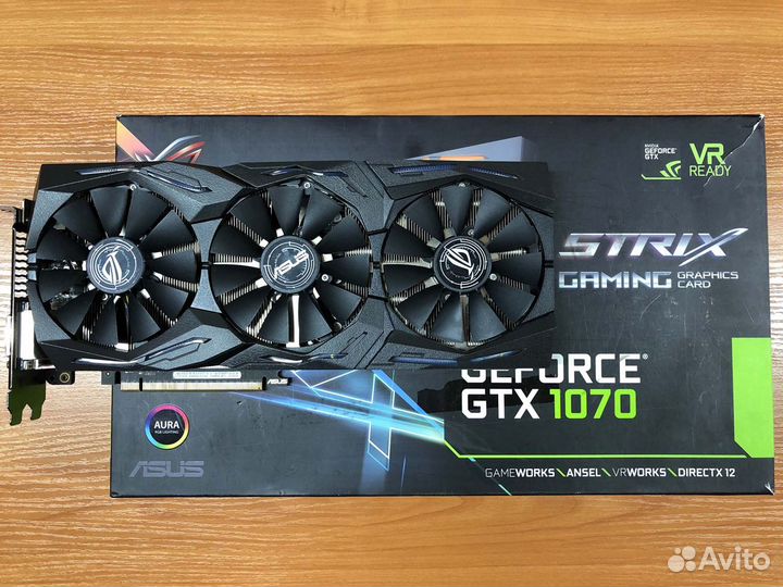 Видеокарта asus Rog Strix GTX 1070 8gb