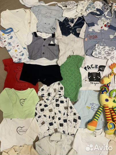 Детские вещи 56 62 68 на мальчика пакетом