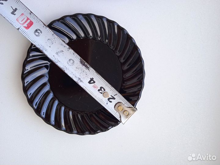 Блюдца черные 5 шт стекло