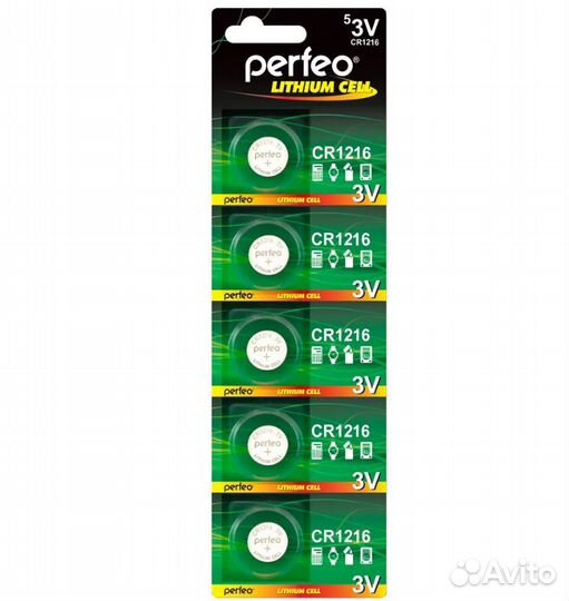 Элемент питания Perfeo CR-1216 Цена за 1 шт