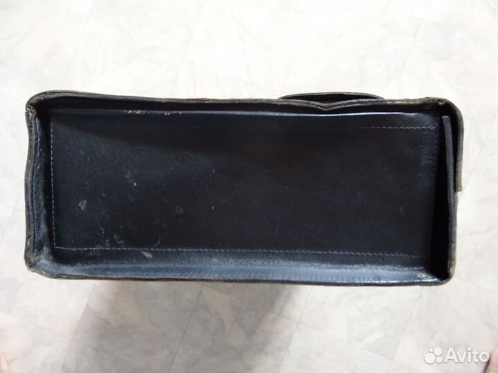 Кофр дорожный черный, кожанный (Чехия)