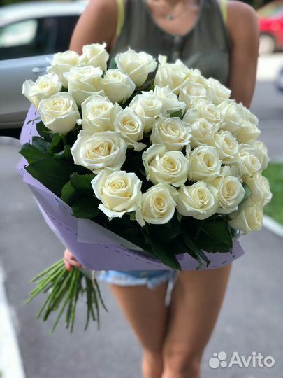 Букет из 35 белых роз Цветы Розы Владимир