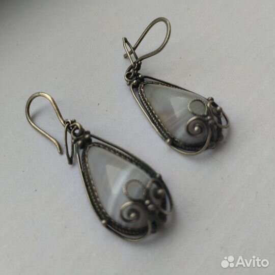 Серьги, кольцо, кулон мельхиор СССР