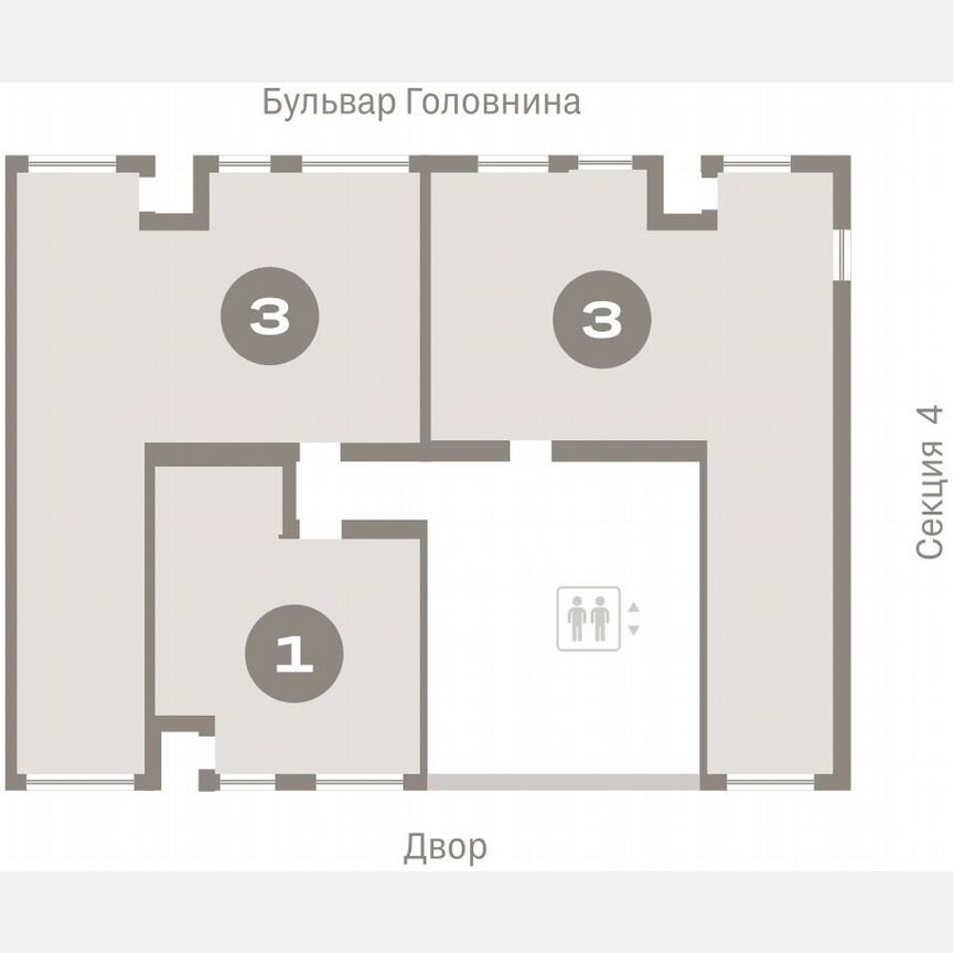 3-к. квартира, 93,5 м², 3/16 эт.