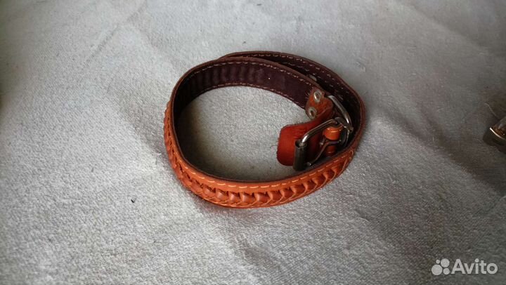 Ошейник 38-45см нат.кожа