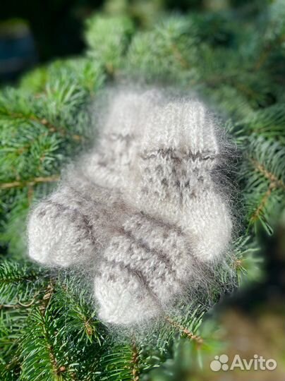 Теплые детские носки из козьего пуха Ручная работа