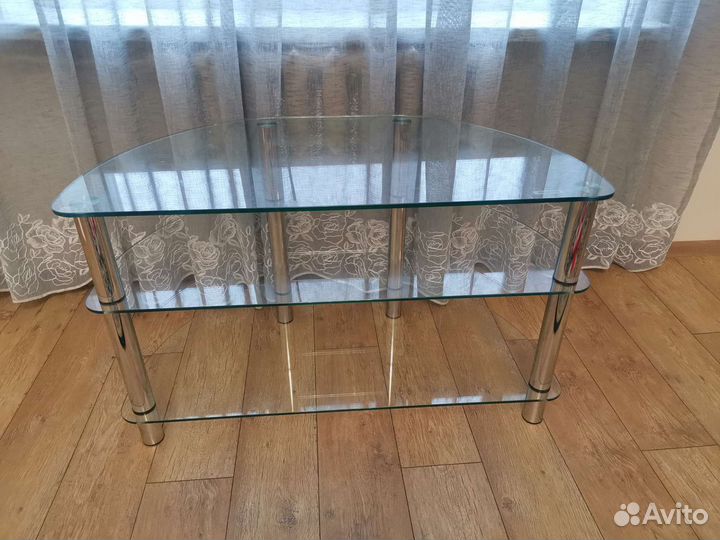 Стеклянная тумба столик полка подставка