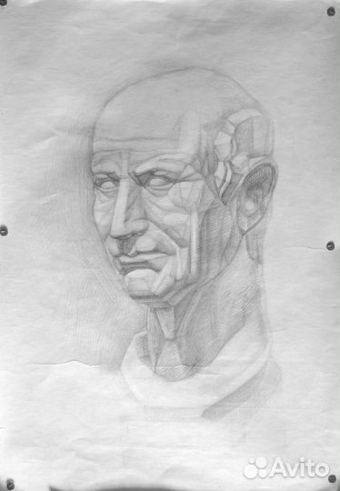 Академический рисунок голова римлянина