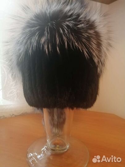 Шапка норка-чернобурка новая