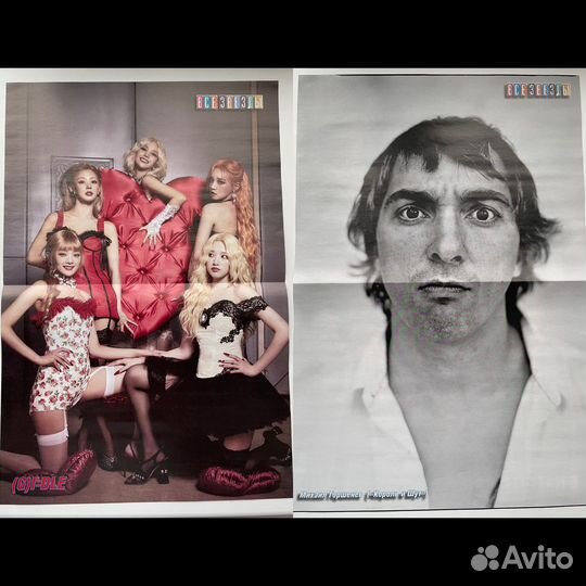 Плакаты kpop, аниме, genshin impact и др