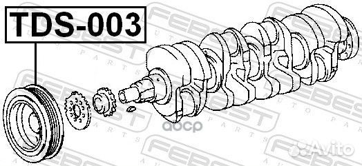 Шкив коленвала 2E/4EFE/5EFE TDS003 Febest