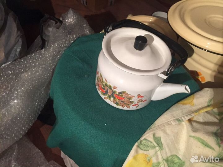 Вёдра Чайник Кофейник со стаканами Эмаль.ссср