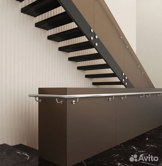 Лестница на металлокаркасе