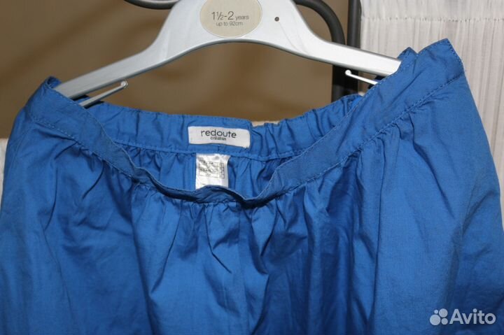 Юбка на девочку хлопок синяя
