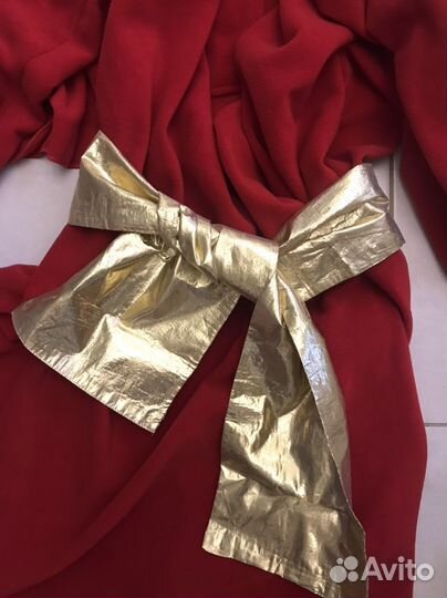 Красный плащ накидка Дед Мороз костюм