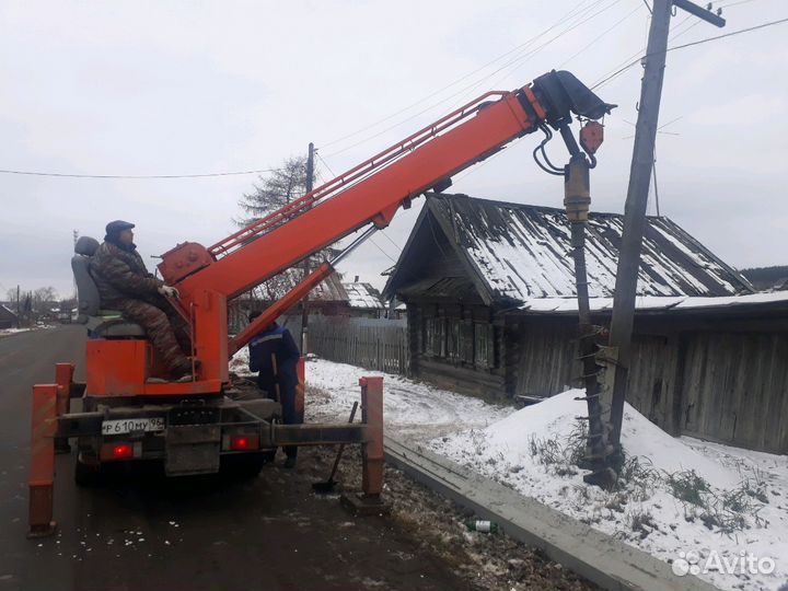 Установка опор (столбов) лэп, Эл. работы 0.4-10