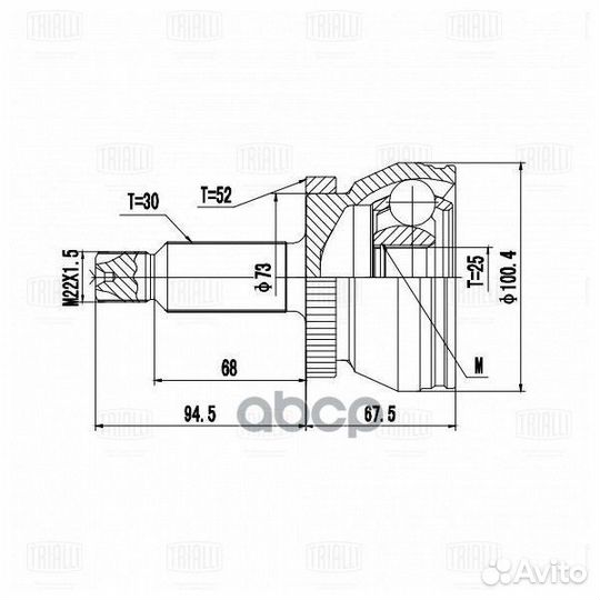 ШРУС KIA sorento II 2.4i cvvt 09- нар.пер. GO 0866