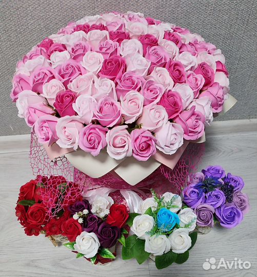 Букет из 101 Мыльной розы