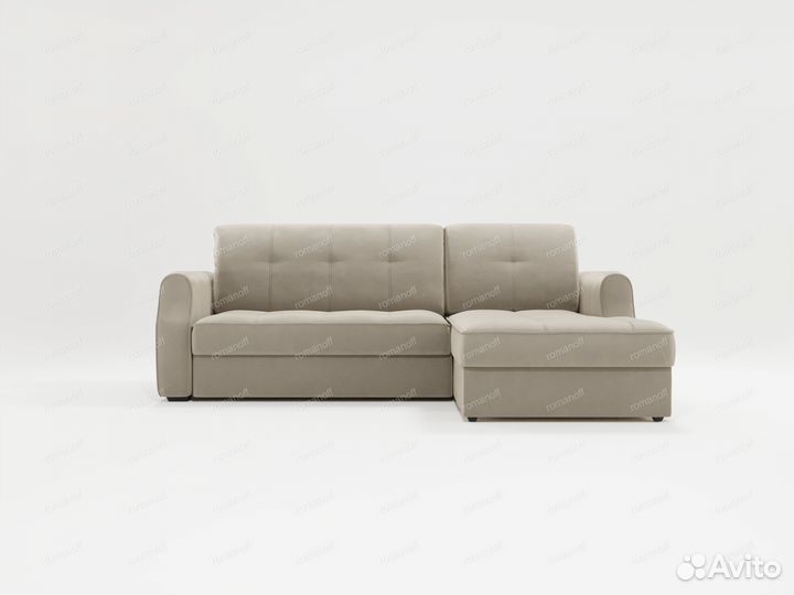 Диван угловой Марено металлокаркас велюр бежевый