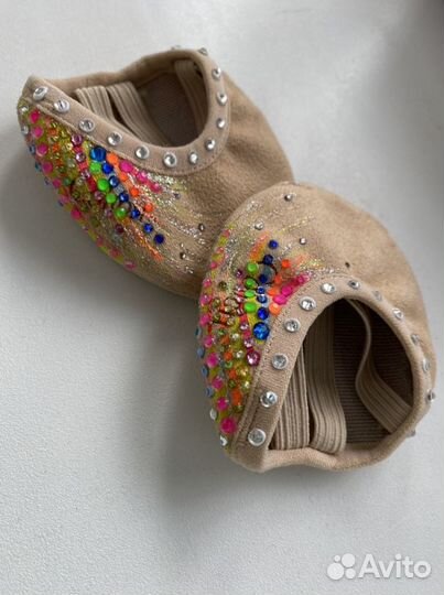 Полупальцы для гимнастики с рисунком и стразами