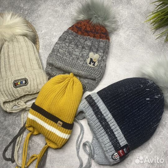 Зимняя шапка для мальчика, новые (1,2,3 г)
