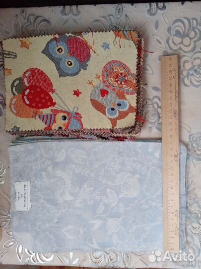 Лоскуты, образцы тканей, размеры на фото 2,3,4