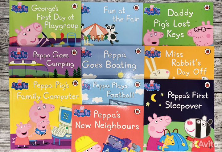 Peppa Pig детские английские книги в сумочке