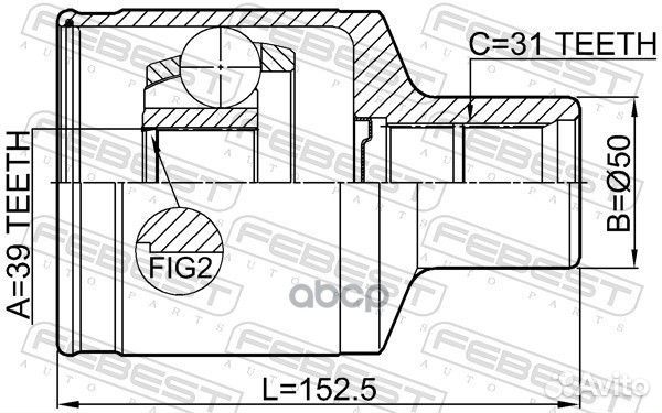 Шрус внутренний 39X0X31 подходит для ford F SER