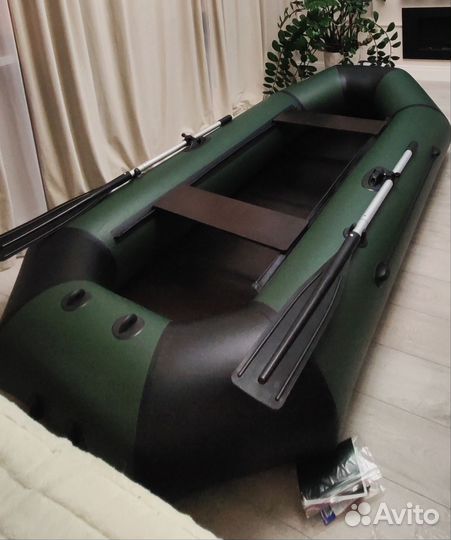 Новая лодка аквапро 280 зелёная+слань