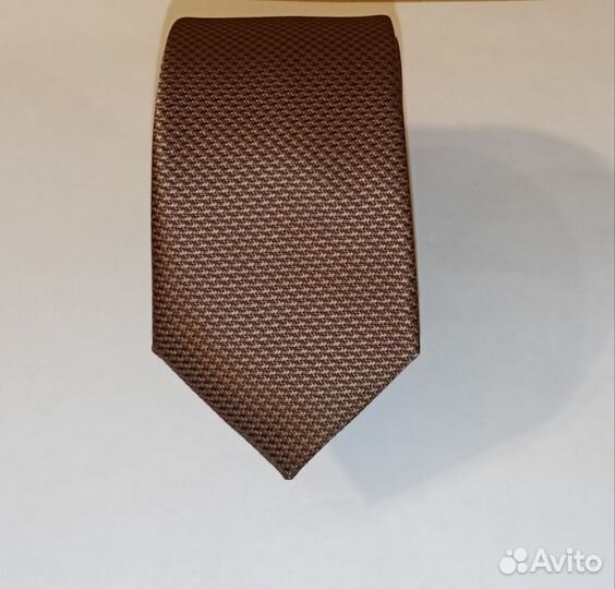 Галстук коричневый 6 см микрофибра