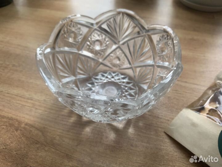 Хрустальная конфетница СССР Стеклянная посуда