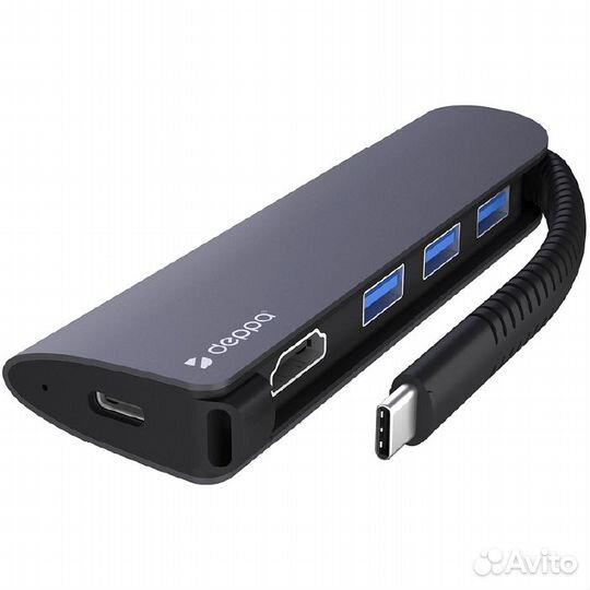 Адаптер Deppa USB Type-C, hdmi, Power Delivery, 2