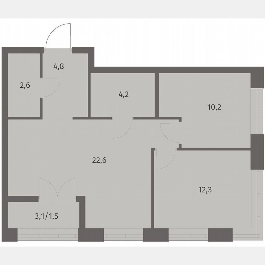 2-к. квартира, 58,3 м², 9/11 эт.