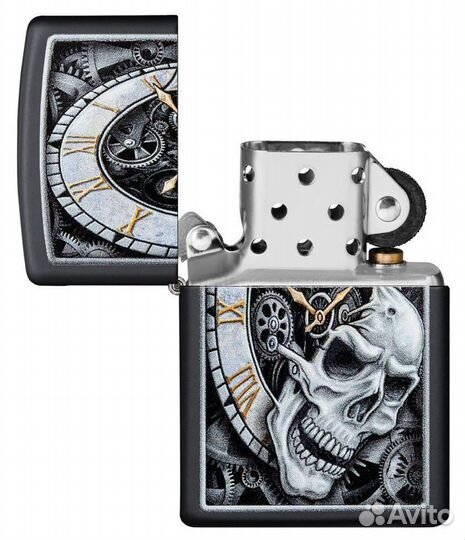 Зажигалка Zippo 29854 Skull Clock Design Оригинал