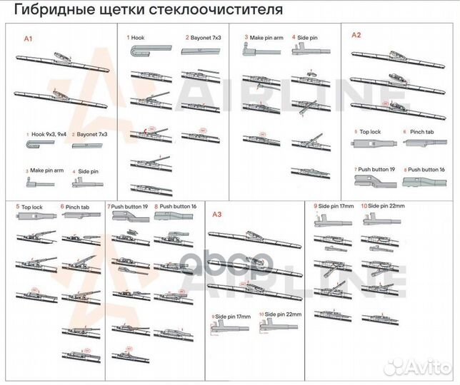 Щетка стеклоочистителя гибридная 430мм (17) 3 а