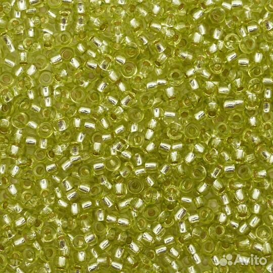 78153) Бисер прозрачный с серебр.центром 10/0, круг.отв., 50г, Preciosa