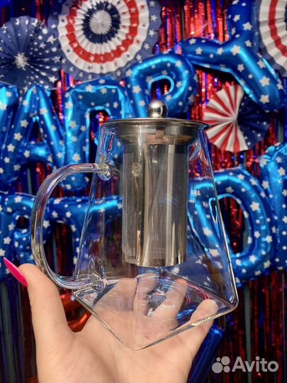 Чайник заварочный стеклянный новый 900 мл