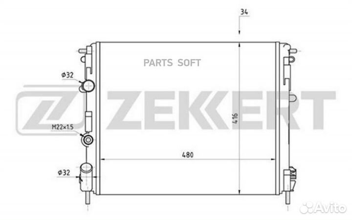 Радиатор охлаждения Рено Клио II 98