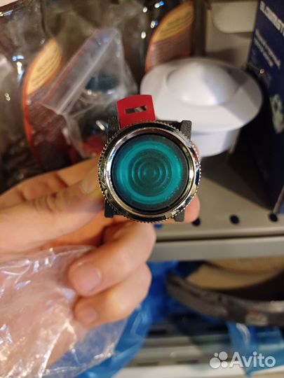 Кнопка зеленая ablfs-22 1з+1р плоская с подсветкой