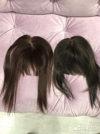 Накладная челка из натуральных волос