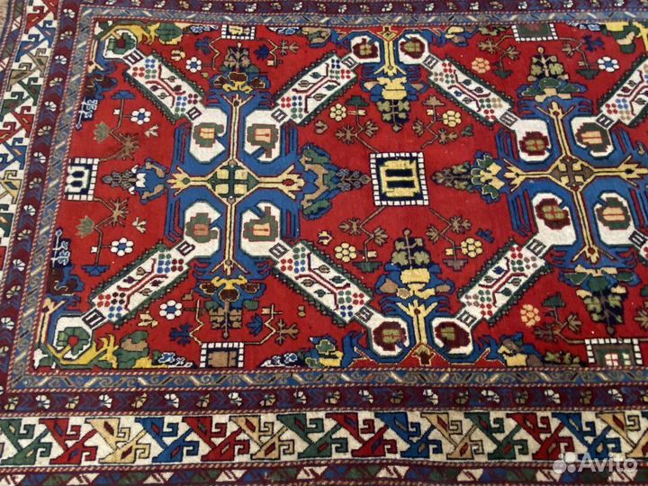 Антикварный коллекционный персидский ковер тапанча