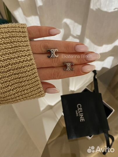 Серьги celine из стали цвет серебро