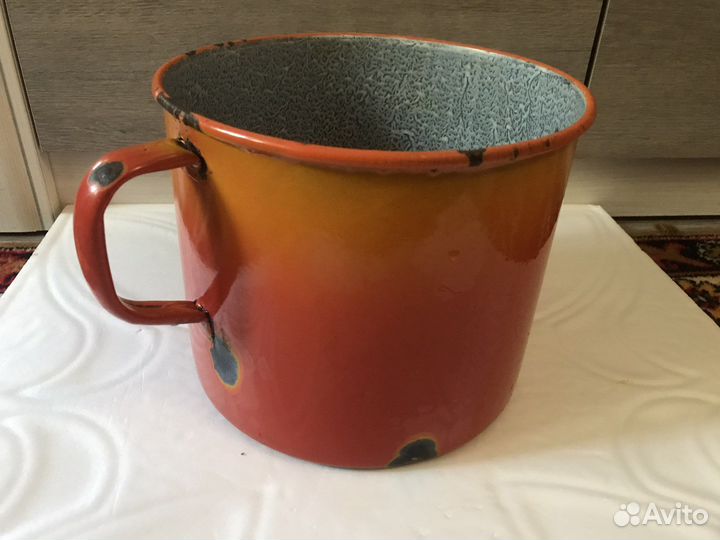 Старинная эмалированная кружка ковш 5 л