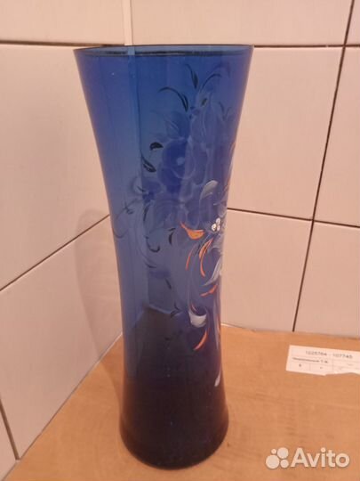 Ваза стекло роспись 40 см