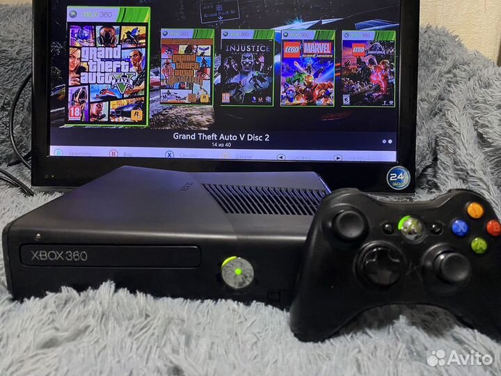 Xbox 360 Slim Прошит +40 лучших игр на приставке